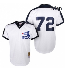Mens Mitchell and Ness Chicago White Sox 72 Carlton Fisk Authentic White Throwback MLB Jersey Mens Mitchell and Ness Chicago White Sox 72 Carlton Fisk Authentic White Throwback MLB Jersey