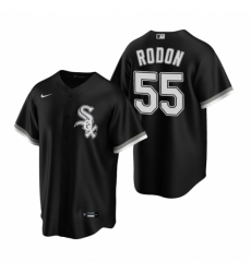 Mens Nike Chicago White Sox 55 Carlos Rodon Black Alternate Stitched Baseball Jerse Mens Nike Chicago White Sox 55 Carlos Rodon Black Alternate Stitched Baseball Jerse