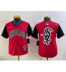 Youth Chicago White Sox Team Big Logo Red Black 2025 City Connect Limited Stitched Baseball Jersey 001