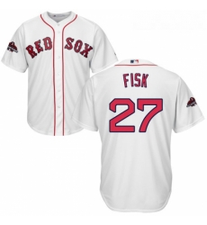 Youth Majestic Boston Red Sox 27 Carlton Fisk Authentic White Home Cool Base 2018 World Series Champions MLB Jersey Youth Majestic Boston Red Sox 27 Carlton Fisk Authentic White Home Cool Base 2018 World Series Champions MLB Jersey