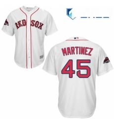 Youth Majestic Boston Red Sox 45 Pedro Martinez Authentic White Home Cool Base 2018 World Series Champions MLB Jersey Youth Majestic Boston Red Sox 45 Pedro Martinez Authentic White Home Cool Base 2018 World Series Champions MLB Jersey