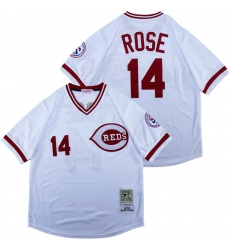 Men Cincinnati Reds 14 Pete Rose White 1976 Throwback Jersey Men Cincinnati Reds 14 Pete Rose White 1976 Throwback Jersey