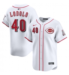 Men Cincinnati Reds 40 Nick Lodolo White Home Limited Stitched Baseball Jersey