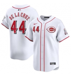 Men Cincinnati Reds 44 Elly De La Cruz White Home Limited Stitched Baseball Jersey Men Cincinnati Reds 44 Elly De La Cruz White Home Limited Stitched Baseball Jersey