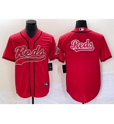 Men Cincinnati Reds Red Team Big Logo With Patch Cool Base Stitched Baseball Jersey Men Cincinnati Reds Red Team Big Logo With Patch Cool Base Stitched Baseball Jersey