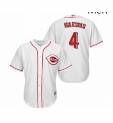 Mens Cincinnati Reds 4 Jose Iglesias Replica White Home Cool Base Baseball Jersey Mens Cincinnati Reds 4 Jose Iglesias Replica White Home Cool Base Baseball Jersey