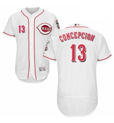 Mens Majestic Cincinnati Reds 13 Dave Concepcion White Home Flex Base Authentic Collection MLB Jersey Mens Majestic Cincinnati Reds 13 Dave Concepcion White Home Flex Base Authentic Collection MLB Jersey