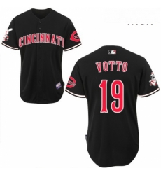 Mens Majestic Cincinnati Reds 19 Joey Votto Replica Black MLB Jersey Mens Majestic Cincinnati Reds 19 Joey Votto Replica Black MLB Jersey