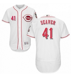 Mens Majestic Cincinnati Reds 41 Tom Seaver White Home Flex Base Authentic Collection MLB Jersey Mens Majestic Cincinnati Reds 41 Tom Seaver White Home Flex Base Authentic Collection MLB Jersey