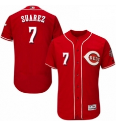 Mens Majestic Cincinnati Reds 7 Eugenio Suarez Red Alternate Flex Base Authentic Collection MLB Jersey Mens Majestic Cincinnati Reds 7 Eugenio Suarez Red Alternate Flex Base Authentic Collection MLB Jersey
