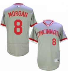 Mens Majestic Cincinnati Reds 8 Joe Morgan Grey Flexbase Authentic Collection Cooperstown MLB Jersey Mens Majestic Cincinnati Reds 8 Joe Morgan Grey Flexbase Authentic Collection Cooperstown MLB Jersey