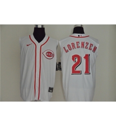 Reds 21 Michael Lorenzen White Nike Cool Base Sleeveless Jersey Reds 21 Michael Lorenzen White Nike Cool Base Sleeveless Jersey