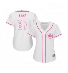 Womens Cincinnati Reds 27 Matt Kemp Replica White Fashion Cool Base Baseball Jersey Womens Cincinnati Reds 27 Matt Kemp Replica White Fashion Cool Base Baseball Jersey