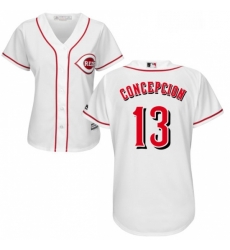 Womens Majestic Cincinnati Reds 13 Dave Concepcion Replica White Home Cool Base MLB Jersey Womens Majestic Cincinnati Reds 13 Dave Concepcion Replica White Home Cool Base MLB Jersey