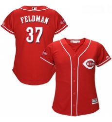 Womens Majestic Cincinnati Reds 37 Scott Feldman Replica Red Alternate Cool Base MLB Jersey Womens Majestic Cincinnati Reds 37 Scott Feldman Replica Red Alternate Cool Base MLB Jersey