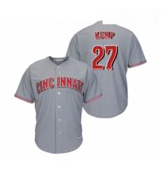 Youth Cincinnati Reds 27 Matt Kemp Replica Grey Road Cool Base Baseball Jersey Youth Cincinnati Reds 27 Matt Kemp Replica Grey Road Cool Base Baseball Jersey