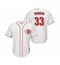 Youth Cincinnati Reds 33 Jesse Winker Replica White Home Cool Base Baseball Jersey Youth Cincinnati Reds 33 Jesse Winker Replica White Home Cool Base Baseball Jersey