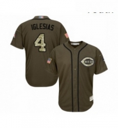 Youth Cincinnati Reds 4 Jose Iglesias Authentic Green Salute to Service Baseball Jersey Youth Cincinnati Reds 4 Jose Iglesias Authentic Green Salute to Service Baseball Jersey