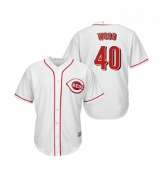 Youth Cincinnati Reds 40 Alex Wood Replica White Home Cool Base Baseball Jersey Youth Cincinnati Reds 40 Alex Wood Replica White Home Cool Base Baseball Jersey