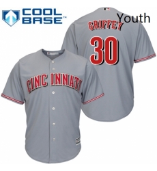 Youth Majestic Cincinnati Reds 30 Ken Griffey Replica Grey Road Cool Base MLB Jersey Youth Majestic Cincinnati Reds 30 Ken Griffey Replica Grey Road Cool Base MLB Jersey