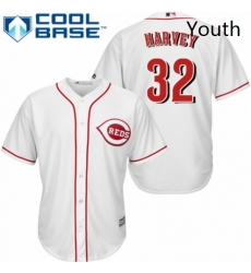Youth Majestic Cincinnati Reds 32 Matt Harvey Replica White Home Cool Base MLB Jersey Youth Majestic Cincinnati Reds 32 Matt Harvey Replica White Home Cool Base MLB Jersey
