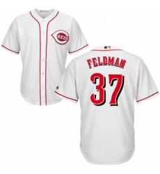 Youth Majestic Cincinnati Reds 37 Scott Feldman Replica White Home Cool Base MLB Jersey Youth Majestic Cincinnati Reds 37 Scott Feldman Replica White Home Cool Base MLB Jersey