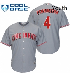 Youth Majestic Cincinnati Reds 4 Cliff Pennington Authentic Grey Road Cool Base MLB Jersey Youth Majestic Cincinnati Reds 4 Cliff Pennington Authentic Grey Road Cool Base MLB Jersey
