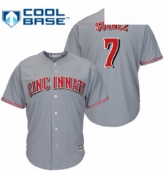 Youth Majestic Cincinnati Reds 7 Eugenio Suarez Authentic Grey Road Cool Base MLB Jersey Youth Majestic Cincinnati Reds 7 Eugenio Suarez Authentic Grey Road Cool Base MLB Jersey