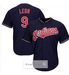 Men Indians 9 Sandy Leon Navy Cool Base Jersey Men Indians 9 Sandy Leon Navy Cool Base Jersey