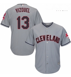 Mens Majestic Cleveland Indians 13 Omar Vizquel Replica Grey Road Cool Base MLB Jersey Mens Majestic Cleveland Indians 13 Omar Vizquel Replica Grey Road Cool Base MLB Jersey