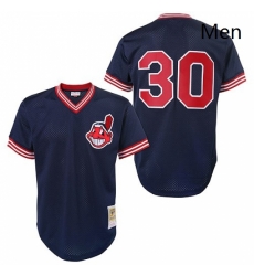 Mens Mitchell and Ness Cleveland Indians 30 Joe Carter Authentic Blue Throwback MLB Jersey Mens Mitchell and Ness Cleveland Indians 30 Joe Carter Authentic Blue Throwback MLB Jersey
