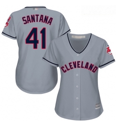 Indians #41 Carlos Santana Grey Road Women Stitched Baseball Jersey Indians #41 Carlos Santana Grey Road Women Stitched Baseball Jersey