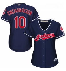Womens Majestic Cleveland Indians 10 Edwin Encarnacion Authentic Navy Blue Alternate 1 Cool Base MLB Jersey Womens Majestic Cleveland Indians 10 Edwin Encarnacion Authentic Navy Blue Alternate 1 Cool Base MLB Jersey