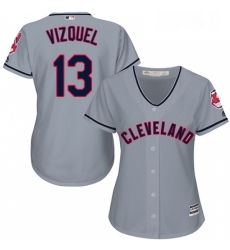 Womens Majestic Cleveland Indians 13 Omar Vizquel Authentic Grey Road Cool Base MLB Jersey Womens Majestic Cleveland Indians 13 Omar Vizquel Authentic Grey Road Cool Base MLB Jersey