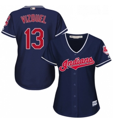 Womens Majestic Cleveland Indians 13 Omar Vizquel Authentic Navy Blue Alternate 1 Cool Base MLB Jersey Womens Majestic Cleveland Indians 13 Omar Vizquel Authentic Navy Blue Alternate 1 Cool Base MLB Jersey