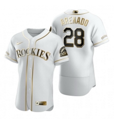 Colorado Rockies 28 Nolan Arenado White Nike Mens Authentic Golden Edition MLB Jersey Colorado Rockies 28 Nolan Arenado White Nike Mens Authentic Golden Edition MLB Jersey