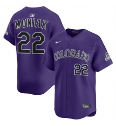 Men Colorado Rockies 22 Mickey Moniak Purple Limited Stitched Baseball Jersey