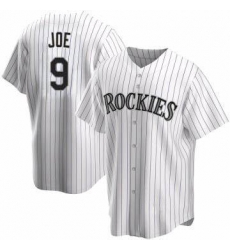 Men Colorado Rockies Connor Joe #9 White Cool Base Stitched Baseball Jersey Men Colorado Rockies Connor Joe #9 White Cool Base Stitched Baseball Jersey