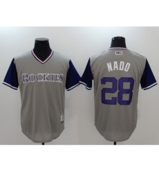 Men's Colorado Rockies #28 Nolan Arenado Gray Baseball Jersey Men's Colorado Rockies #28 Nolan Arenado Gray Baseball Jersey