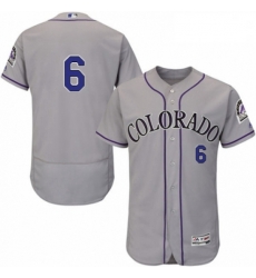 Mens Majestic Colorado Rockies 6 Daniel Castro Grey Road Flex Base Authentic Collection MLB Jersey Mens Majestic Colorado Rockies 6 Daniel Castro Grey Road Flex Base Authentic Collection MLB Jersey