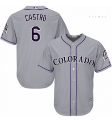 Mens Majestic Colorado Rockies 6 Daniel Castro Replica Grey Road Cool Base MLB Jersey Mens Majestic Colorado Rockies 6 Daniel Castro Replica Grey Road Cool Base MLB Jersey