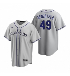 Mens Nike Colorado Rockies 49 Antonio Senzatela Gray Road Stitched Baseball Jersey Mens Nike Colorado Rockies 49 Antonio Senzatela Gray Road Stitched Baseball Jersey