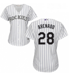 Womens Majestic Colorado Rockies 28 Nolan Arenado Authentic White Home Cool Base MLB Jersey Womens Majestic Colorado Rockies 28 Nolan Arenado Authentic White Home Cool Base MLB Jersey