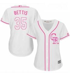 Womens Majestic Colorado Rockies 35 Chad Bettis Replica White Fashion Cool Base MLB Jersey Womens Majestic Colorado Rockies 35 Chad Bettis Replica White Fashion Cool Base MLB Jersey