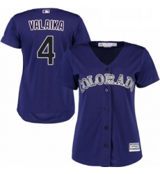 Womens Majestic Colorado Rockies 4 Pat Valaika Authentic Purple Alternate 1 Cool Base MLB Jersey Womens Majestic Colorado Rockies 4 Pat Valaika Authentic Purple Alternate 1 Cool Base MLB Jersey