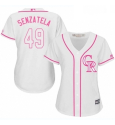 Womens Majestic Colorado Rockies 49 Antonio Senzatela Replica White Fashion Cool Base MLB Jersey Womens Majestic Colorado Rockies 49 Antonio Senzatela Replica White Fashion Cool Base MLB Jersey