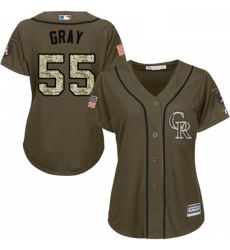 Womens Majestic Colorado Rockies 55 Jon Gray Replica Green Salute to Service MLB Jersey Womens Majestic Colorado Rockies 55 Jon Gray Replica Green Salute to Service MLB Jersey