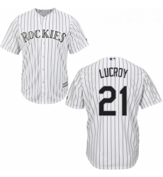 Youth Majestic Colorado Rockies 21 Jonathan Lucroy Replica White Home Cool Base MLB Jersey Youth Majestic Colorado Rockies 21 Jonathan Lucroy Replica White Home Cool Base MLB Jersey