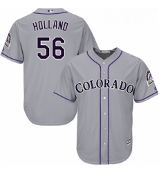 Youth Majestic Colorado Rockies 56 Greg Holland Replica Grey Road Cool Base MLB Jersey Youth Majestic Colorado Rockies 56 Greg Holland Replica Grey Road Cool Base MLB Jersey