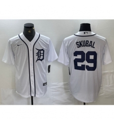 MLB Detroit Tigers 29 Skubal White Nike Cool Base Men Jersey MLB Detroit Tigers 29 Skubal White Nike Cool Base Men Jersey